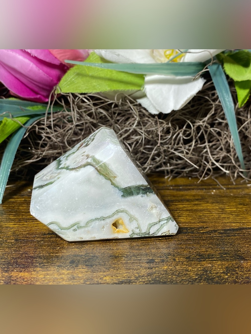Moss Agate & Quartz Freeform
